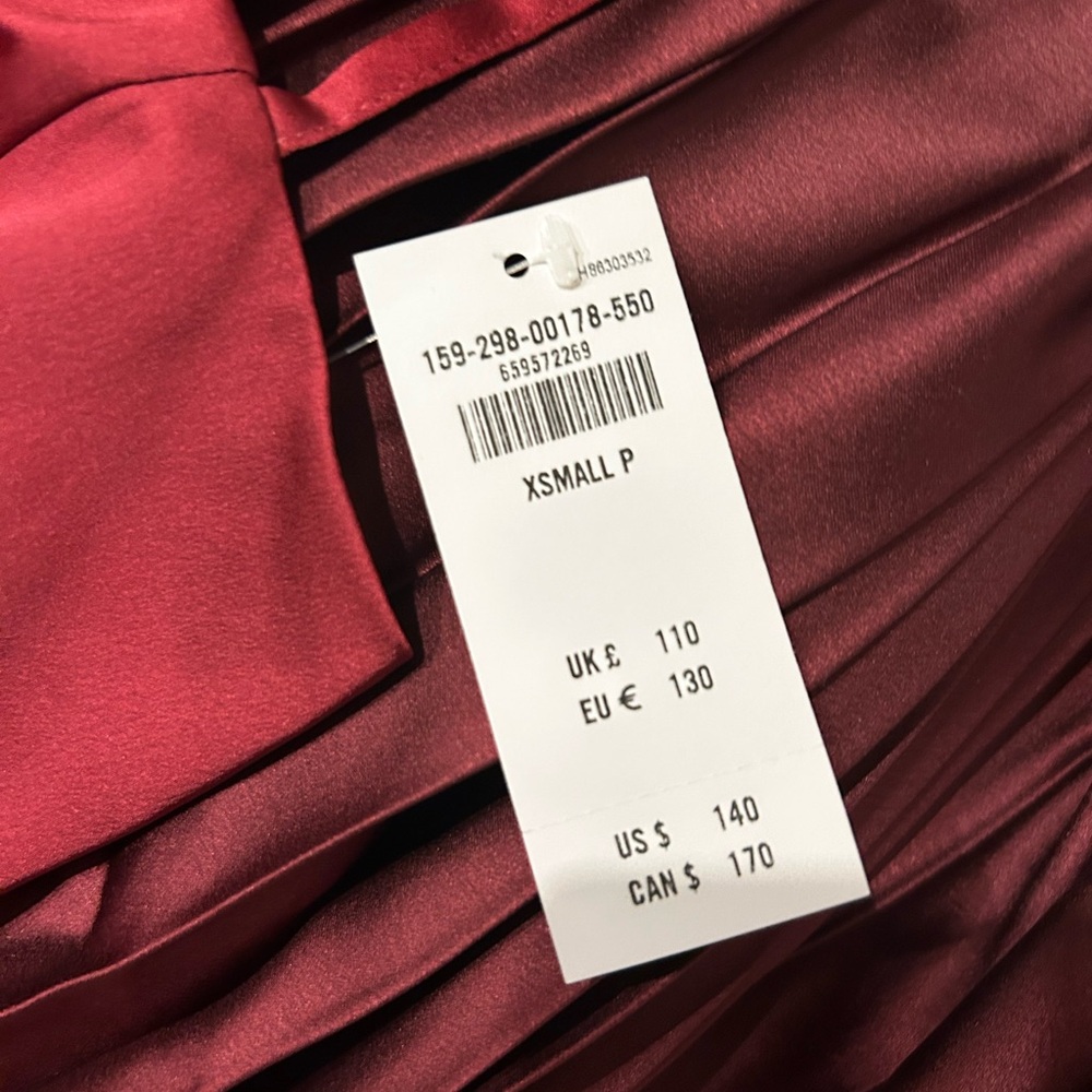 The A&F Giselle Clasp-Back Pleated Midi Dress NWT size XSP - Picture 8 of 9
